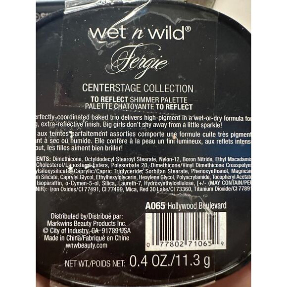 NOS Wet n Wild Fergie CenterStage Shimmer Palette Hollywood Boulevard .4 oz - Picture 3 of 3
